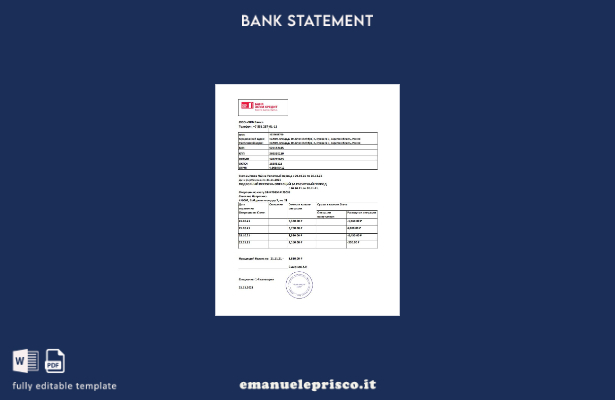 modello Excel di estratto conto bancario Russia Home Credit in stile verificato